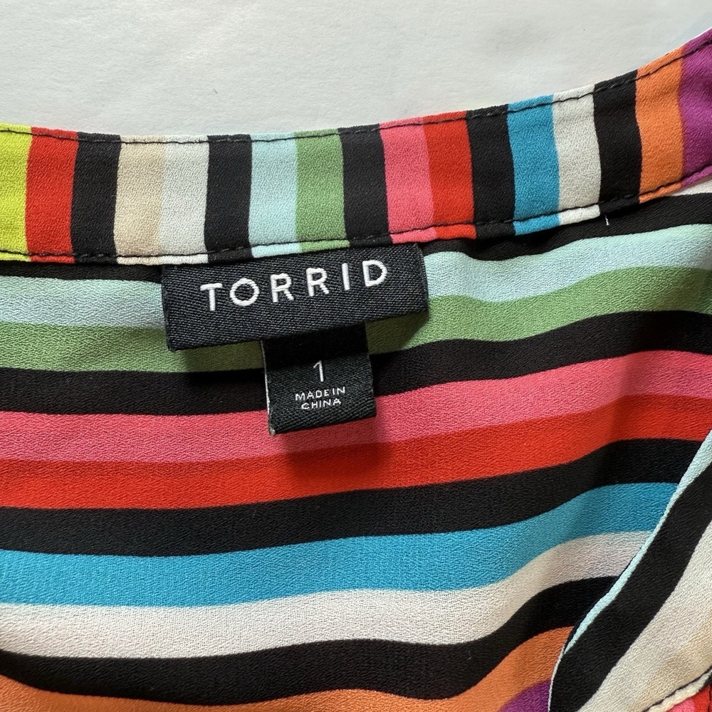 Torrid Multicolor Striped Blouse - Picture 11 of 11
